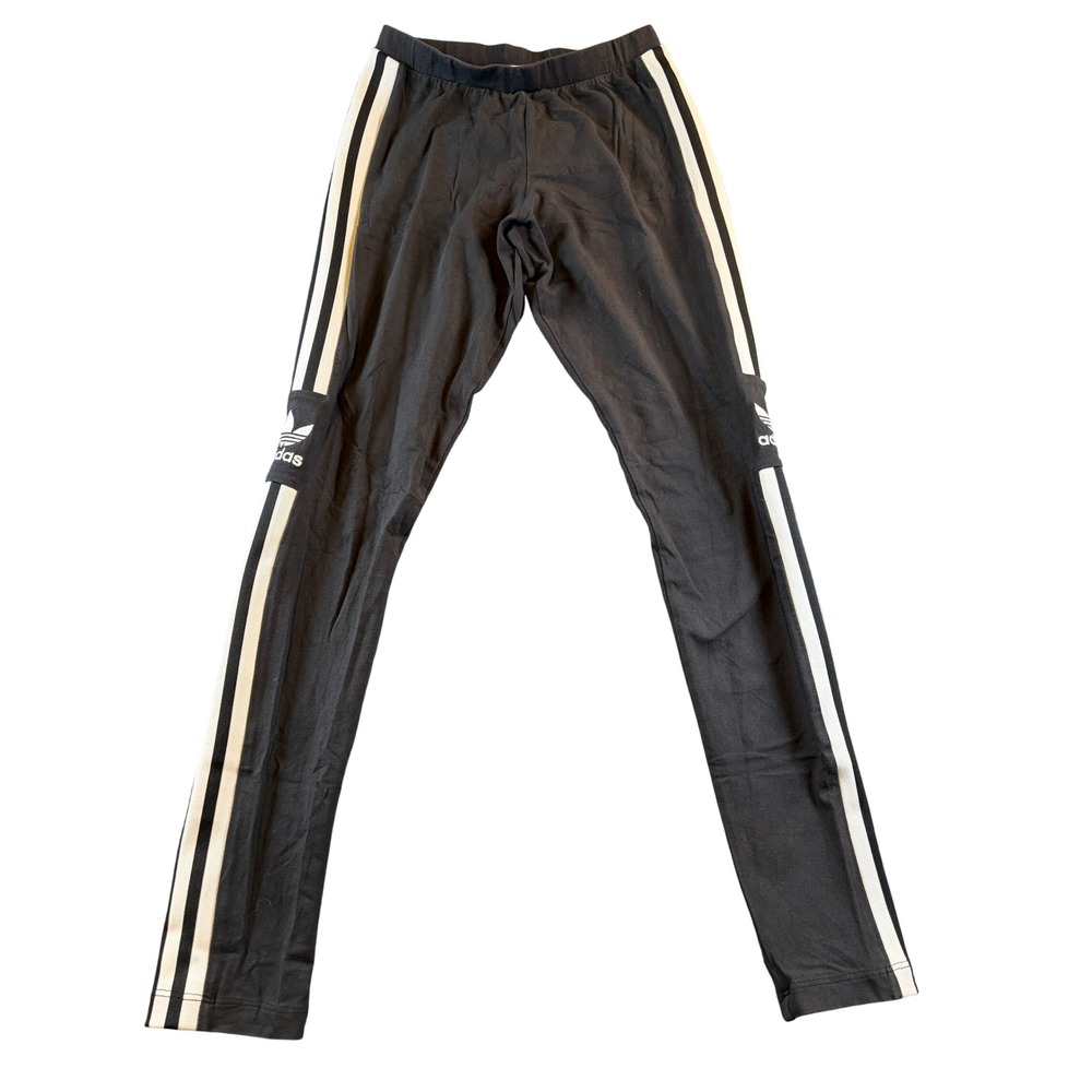Adidas Originals Trefoil 3-Stripe Leggings Black White Athletic Tights